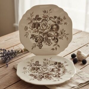 Vintage English Staffordshire J&G Meakin Gainsborough 2 Bread Plates